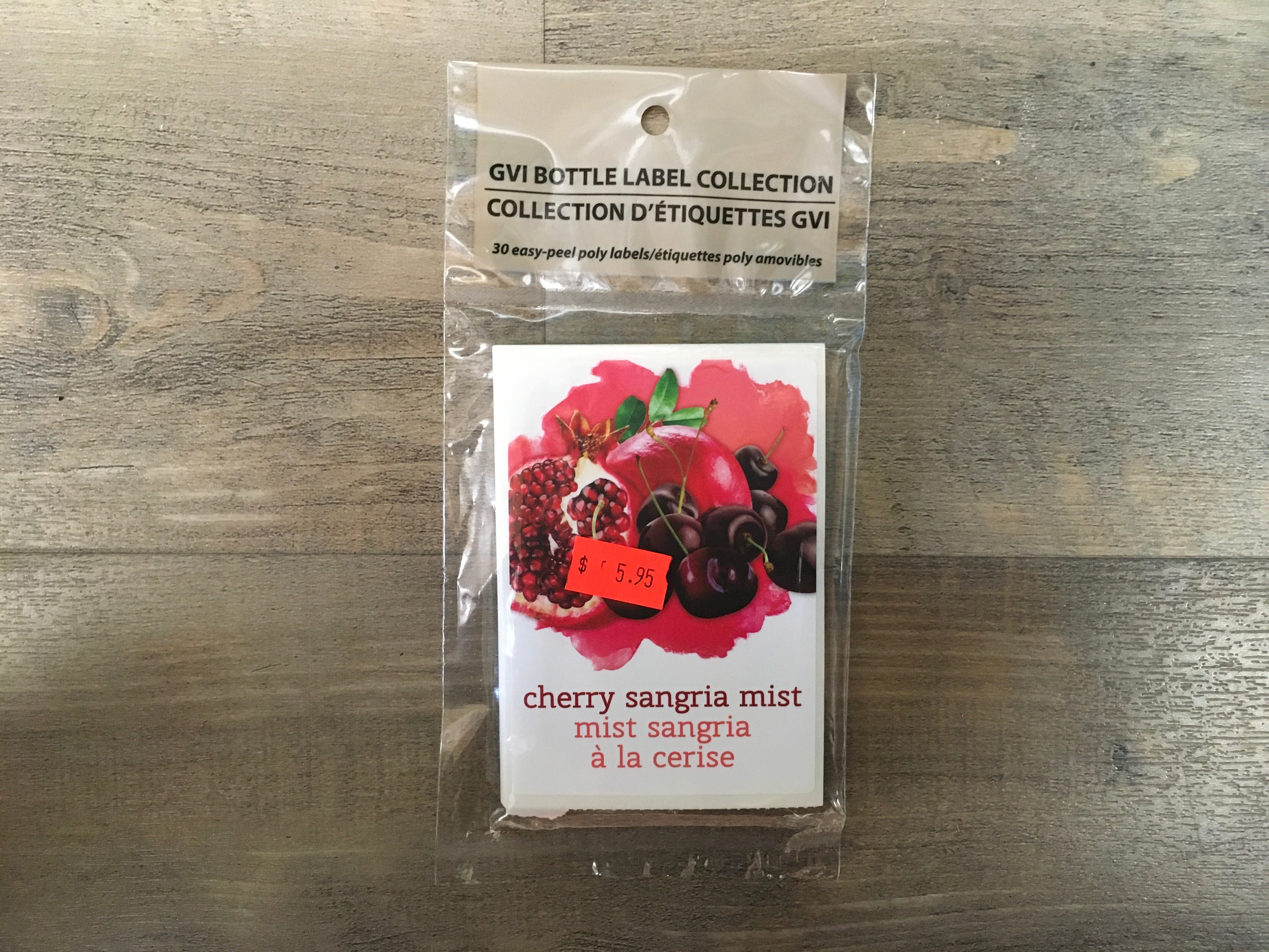 Labels NM Cherry Sangria Mist