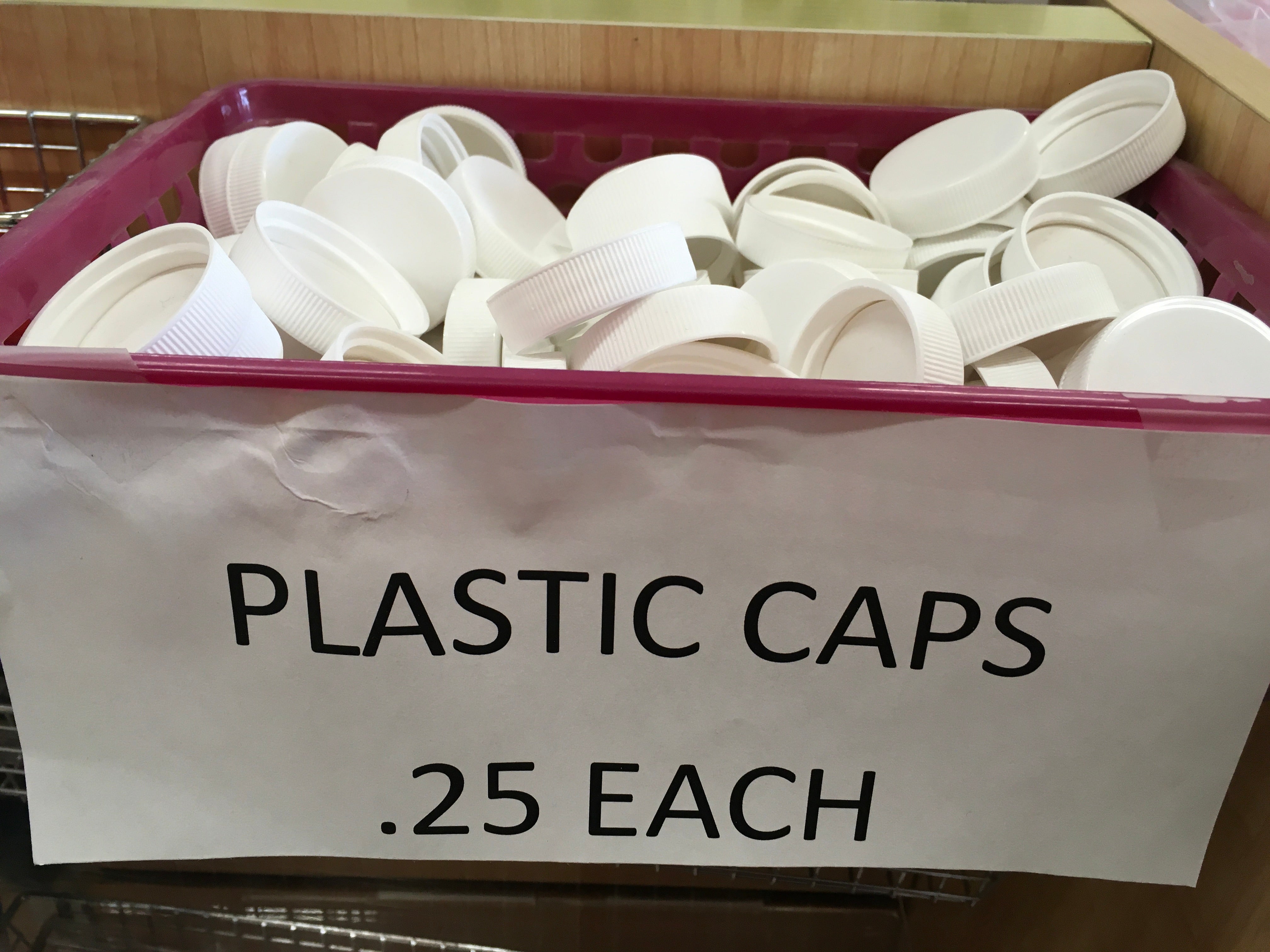 Plastic white caps