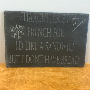 Cheese Board Engraved Slate